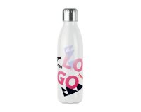 Advertising glass bottle - capacity 0.65 L - multicolor marking