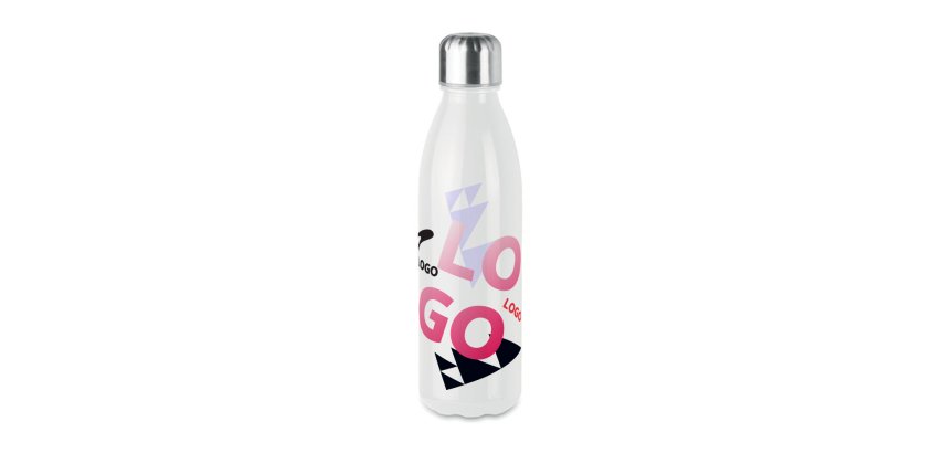Fles in glas promotieartikel - inhoud 0,65 L - veelkleurige markering
