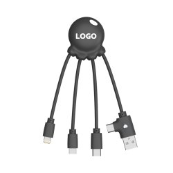Câble de charge universel publicitaire 3 en 1 Xoopar - marquage 1 couleur
