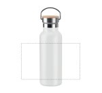 Promotional stainless steel insulated water bottle with bamboo lid - 0.5 L capacity - 1-color imprint