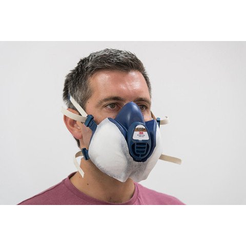 Protector contra exceso de pulverización para medias máscaras reutilizables serie 4000+