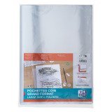 Chemise coin plastique Oxford A3 polypropylène 17/100e transparente incolore - Paquet de 10