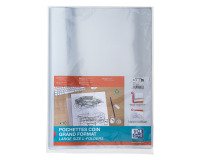 Chemise coin plastique Oxford A3 polypropylène 17/100e transparente incolore - Paquet de 10