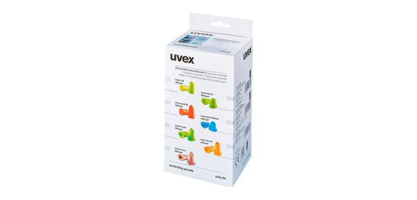 Einweg-Ohrenstöpsel von uvex x-fit für Spender - Nachfüllbox mit 300 Stück.