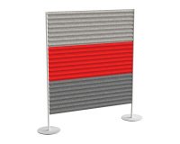 Piantana fonoassorbente Stripes modulare h 120 x l 40 cm 3 pannelli colore grigio chiaro - rosso - grigio fumé
