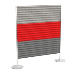 Piantana fonoassorbente Stripes modulare h 120 x l 40 cm 3 pannelli colore grigio chiaro - rosso - grigio fumé