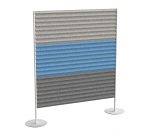 Stripes modular sound-absorbing standing pedestral  h 120 x w 40 cm, 3 panels, light grey - light blue- smoky grey