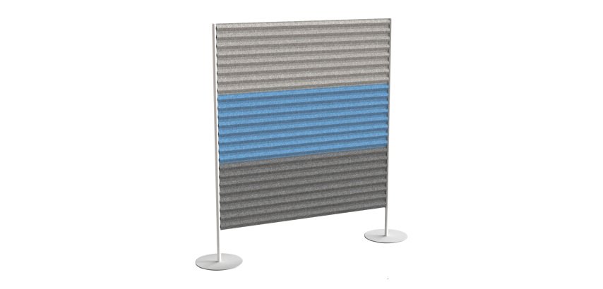 Piantana fonoassorbente Stripes modulare h 120 x l 40 cm 3 pannelli colore grigio chiaro - azzurro - grigio fumé