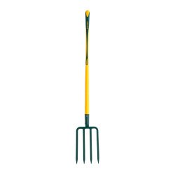 Fourche à bêcher Leborgne 4 dents, 30 cm, manche Novagrip pommé 100 cm