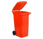 Bidone carrellato per raccolta differenziata - 240 L - rosso - Mobil Plastic