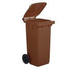 Bidone carrellato - 48x55x93 cm - 120 L - marrone - Mobil Plastic