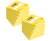 Notes repositionnables jaunes néon Post-it 76 x 76 mm - Bloc de 100 feuilles