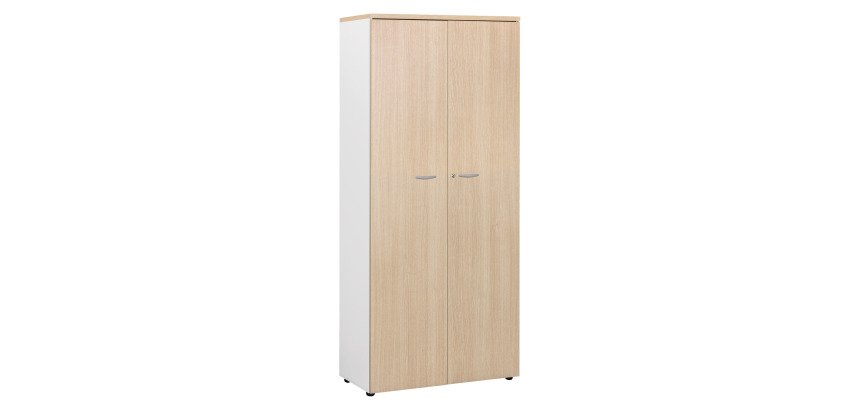 Armoire haute portes battantes H 200 x L 90 x P 45 cm Practica