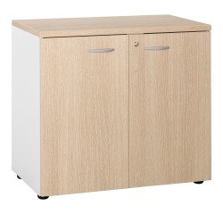Armoire basse hauteur bureau portes battantes H 75,5 x L 80 x P 45 cm Practica