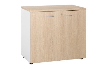Armoire basse hauteur bureau portes battantes H 75,5 x L 80 x P 45 cm Squadra