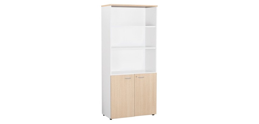 High library with low Squadra white body doors