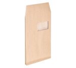 Bolsa con fuelle 3 cm kraft marrón reforzado 130 g La Couronne 229 x 324 con ventana 50 x 100 mm - Paquete de 50