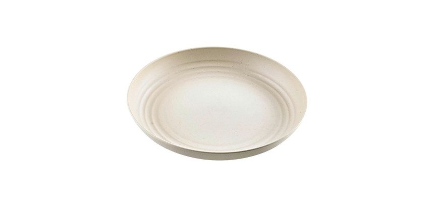Plato reutilizable Huskly beige composite  Ø 22 cm - Paquete de 48 unidades
