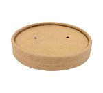 Tapa plana de cartón kraft diámetro 9 cm perforada - Paquete de 500 unidades