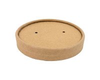 Tapa plana de cartón kraft diámetro 9 cm perforada - Paquete de 500 unidades