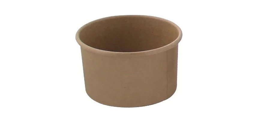 Tarrina de cartón kraft de 230 ml Ø 9 cm Alto 6,2 cm - Paquetede 500 unidades