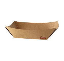 Bandejas kraft antigrasa 17 x 12,5 x 3,5 cm 400ml - Paquete de 100 unidades