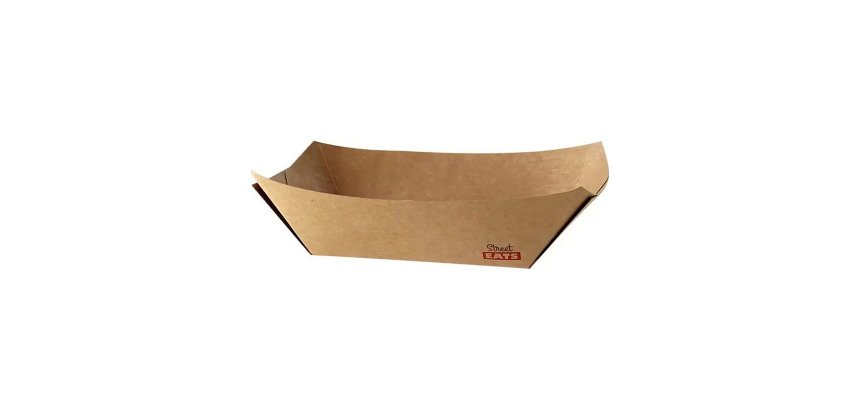 Bandejas kraft antigrasa 17 x 12,5 x 3,5 cm 400ml - Paquete de 100 unidades
