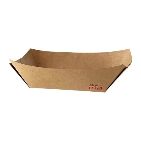 Bandejas kraft antigrasa 17 x 12,5 x 3,5 cm 400ml - Paquete de 100 unidades