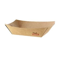 Bandejas kraft antigrasa 21,5 x 15 x 5 cm 800ml - Paquete de 100 unidades