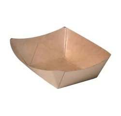 Bandejas kraft antigrasa 14 x 10 x 3 cm y 220 ml  - Paquete de 100 unidades