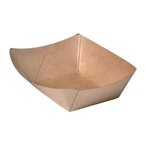 Bandejas kraft antigrasa 14 x 10 x 3 cm y 220 ml - Paquete de 100 unidades