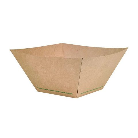 Bandeja kraft antigrasa 23 x 22 x 9,4 cm 2000 ml - Paquete de 100 unidades