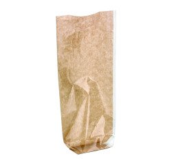 Bolsa transparente kraft con fondo marrón 12 x Alt. 26 cm - Paquete de 100 unidades