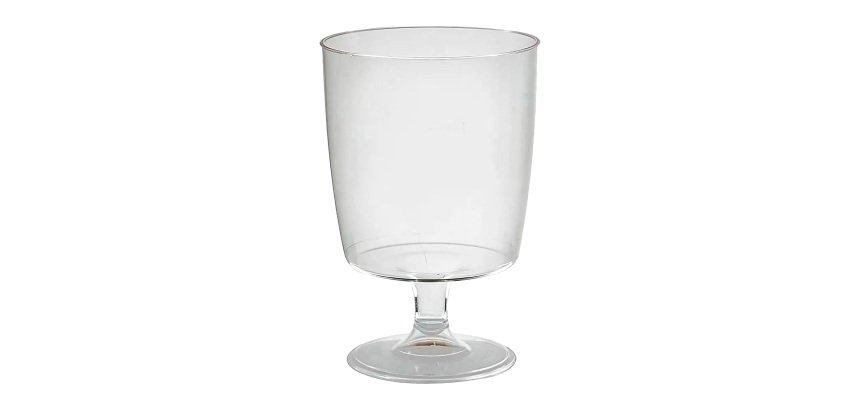 Copa de vino 150 ml plástico transparente reutilizable 6 x 6 x10 cm - Paquete de 300 unidades
