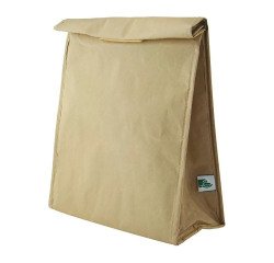 Bolsa de almuerzo isotérmica marrón ecológica 24,5 x 12 x 35 cm