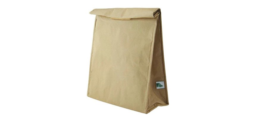Bolsa de almuerzo isotérmica marrón ecológica 24,5 x 12 x 35 cm