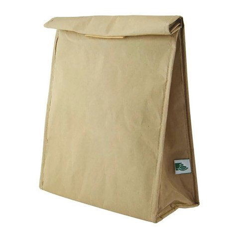 Bolsa de almuerzo isotérmica marrón ecológica 24,5 x 12 x 35 cm