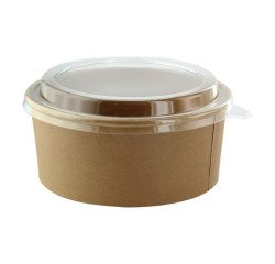 Ensaladera redonda cartón kraft Buckaty Alt 50 mm 550 ml - Paquete de 300 unidades