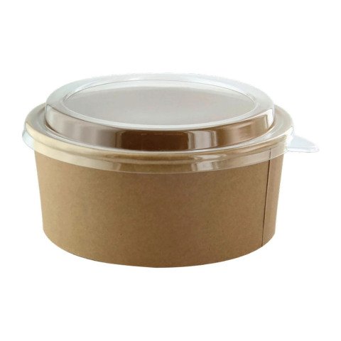 Ensaladera redonda cartón kraft Buckaty Alt 50 mm 550 ml - Paquete de 300 unidades