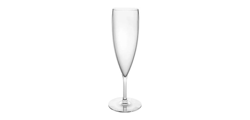 Copa de plástico para champán reutilizable Alt. 195 mm 170 ml - Paquete de 96 unidades