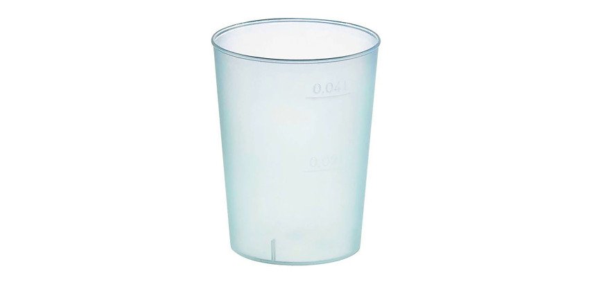 Vaso de plástico PP Optimal 50 ml reutilizable 4 x 3,2 x 5 cm - Paquete 2000 unidades