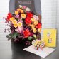 Bouquet avec carte 3D "Happy Birthday"