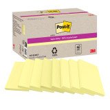 Notes repositionnables jaunes pastel recyclées Super Sticky Post-it 127 x 76 mm - bloc de 70 feuilles