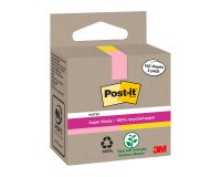 Notes repositionnables recyclées couleurs assorties pastel Post-it 76 x 76 mm - Bloc de 70 feuilles - Lot de 2