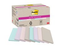 Notes repositionnables couleurs nature recyclées Post-It 127 x 76 mm  - bloc de 70 feuilles