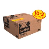 Pack 10 rubans adhésifs Scotch Magic Ecologique invisible 33 m + 2 OFFERTS