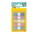 Marque-pages étroit repositionnables plastique Post-it couleurs pastel - distributeur de 20 feuilles