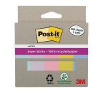 Pack de 5 lot de marque-pages papier repositionnable couleurs pastel Post-it 50 x 15 mm - Distributeur de 70 feuilles