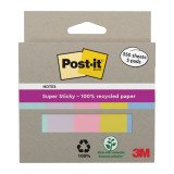 Pack de 5 lot de marque-pages papier repositionnable couleurs pastel Post-it 50 x 15 mm - distributeur de 70 feuilles