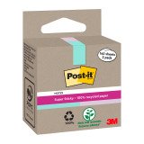 Notes repositionnables recyclées couleurs assorties pastel Post-it 76 x 76 mm - Bloc de 70 feuilles - Lot de 2